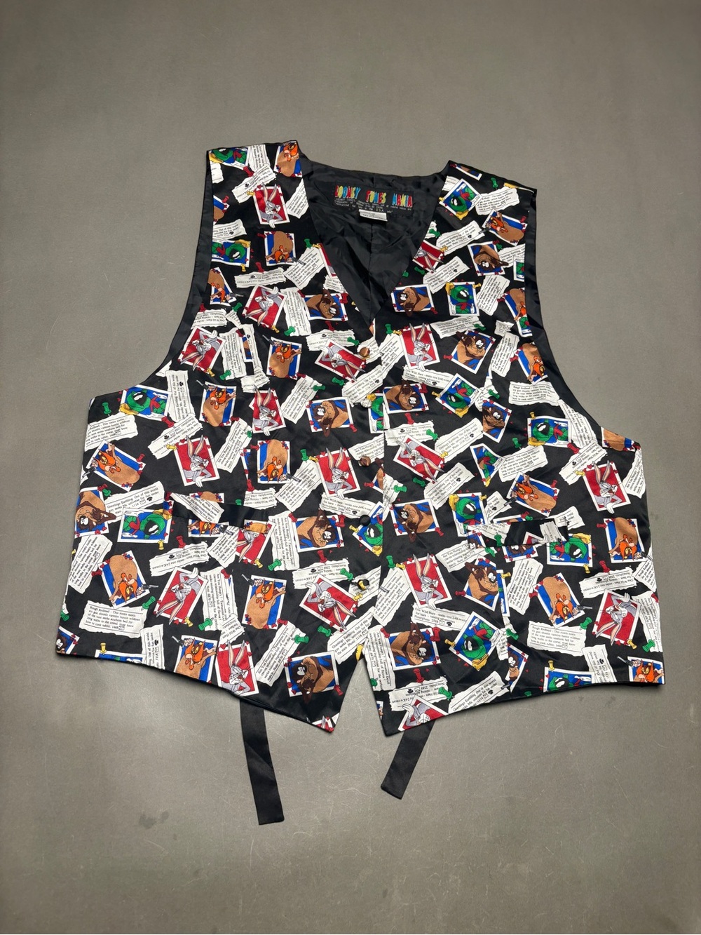 Warner Bros. Black Comic Panel Vest with Multicolor Prints